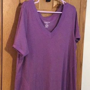 Dreams&Co Purple Long SS Nightshirt/Cover-up 3x